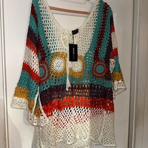 Crochet Multicolor Swim Coverup